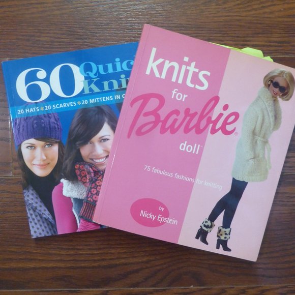 Barbie Other - Lot of 2 Knitting Books - Knits for Barbie and 60 Quick Knits